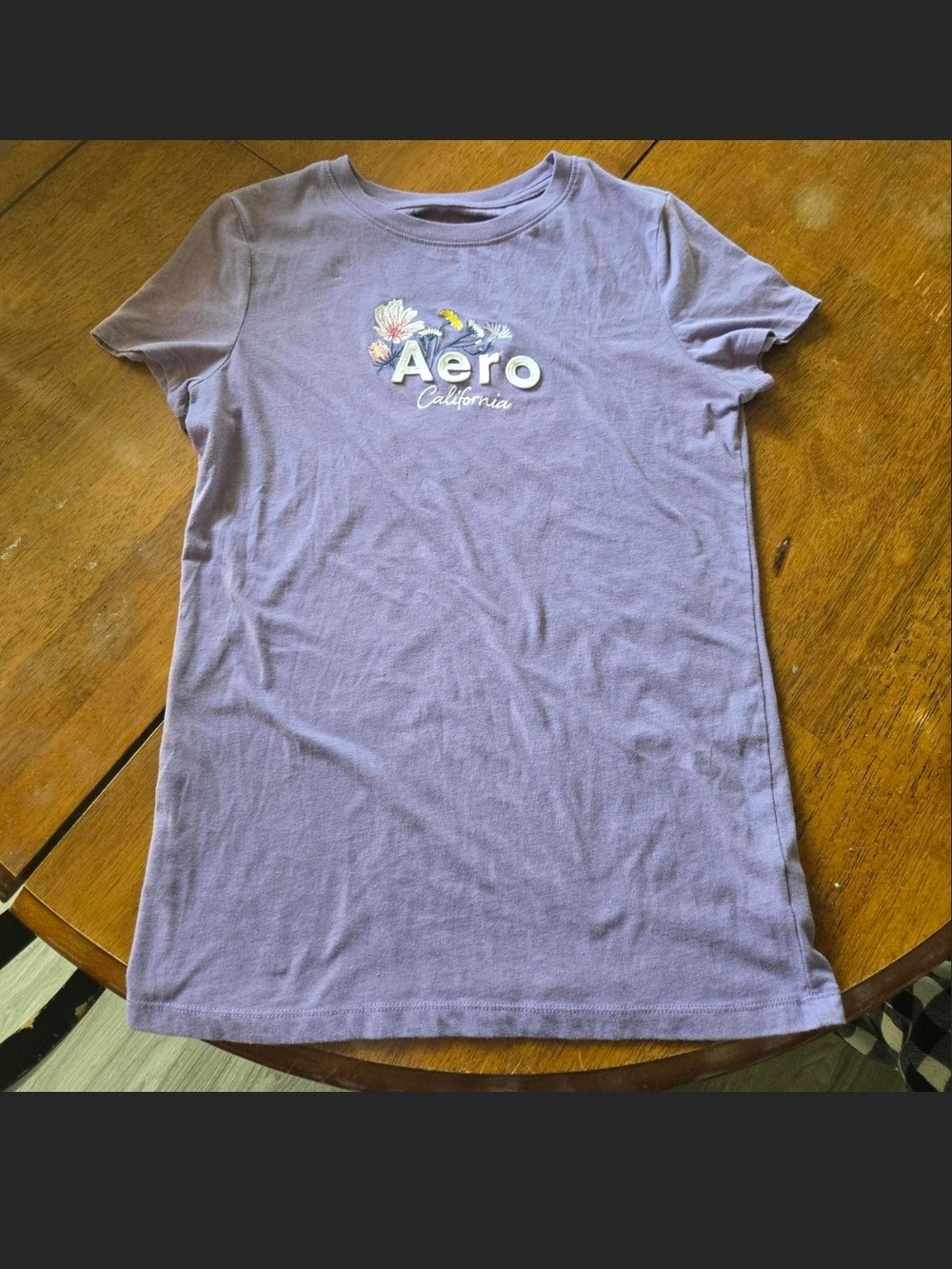 Aeropostale Lavender 'Aero California' Floral Graphic Tee